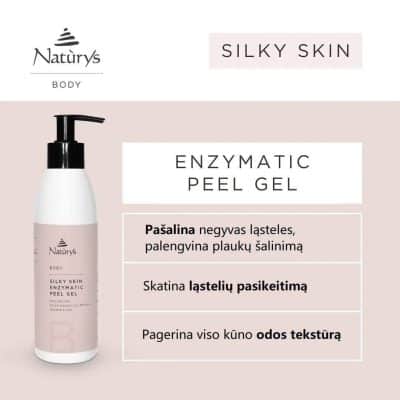 Naturys Silky Skin kūno šveitiklis su enzimais ir AHA, 250ml